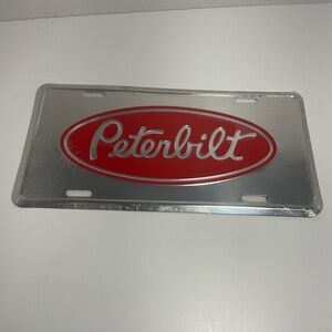 Peterbilt Silver and Red License Plate